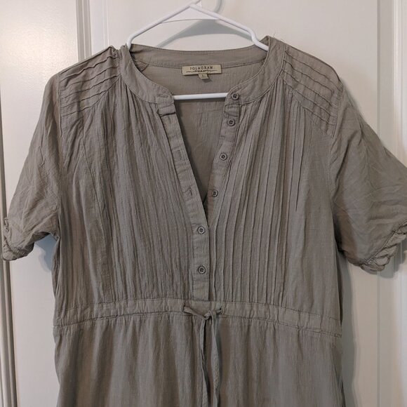 Gray Short Sleeve Midi Dress - Size Large - Picture 3 of 5
